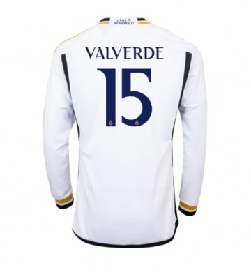 Maillot de foot Real Madrid Federico Valverde #15 Domicile 2023-24 Manche Longue